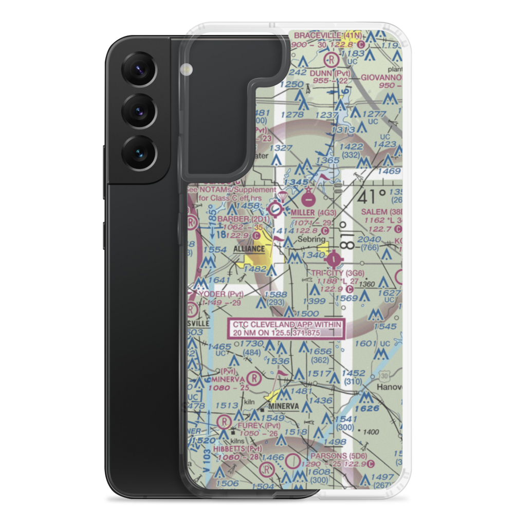 Alliance Airport (OH48) VFR Sectional Samsung Case Samsung Galaxy S22 Plus model shown