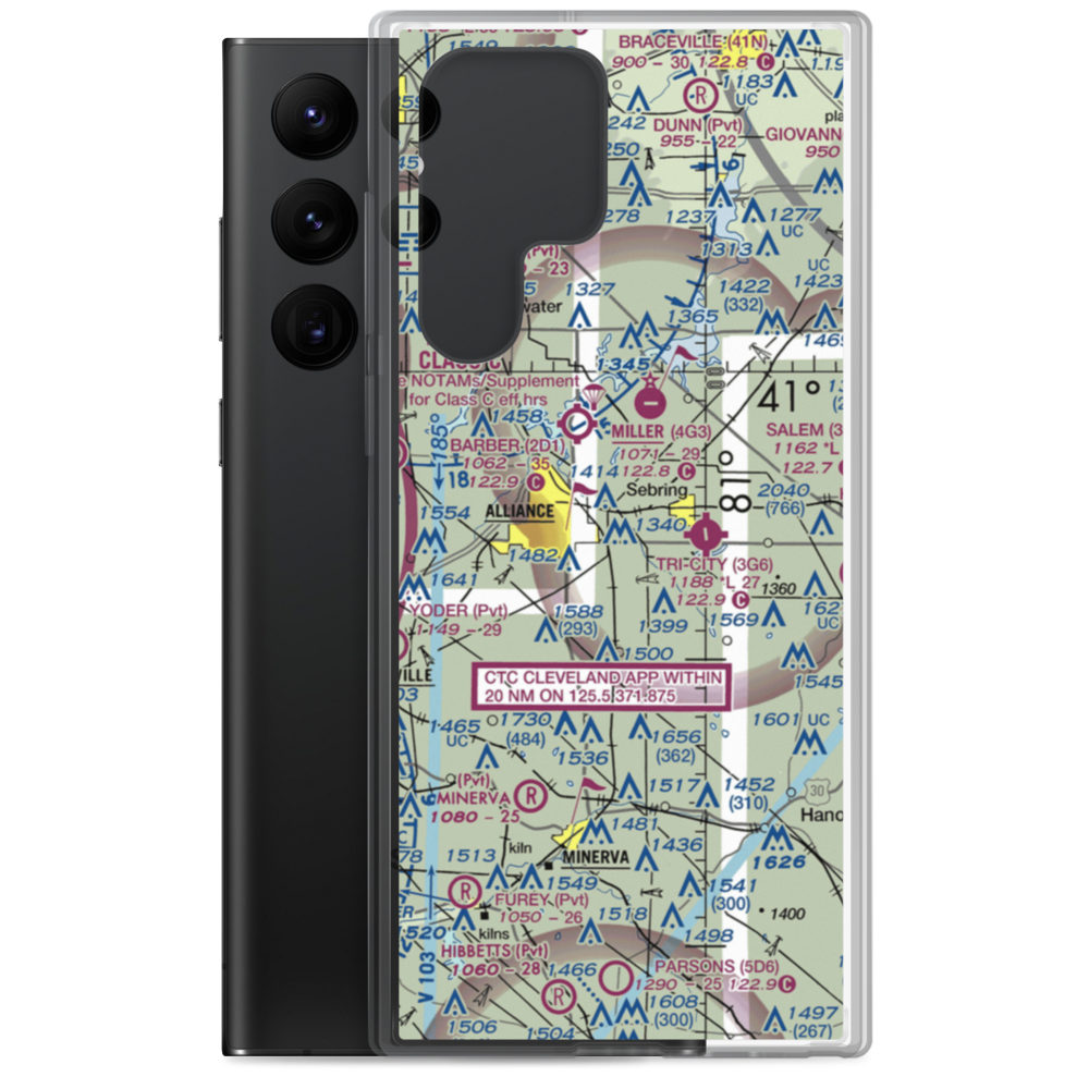 Alliance Airport (OH48) VFR Sectional Samsung Case Samsung Galaxy S22 Ultra model shown