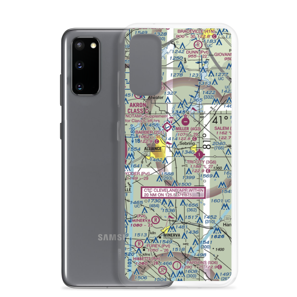 Alliance Airport (OH48) VFR Sectional Samsung Case Samsung Galaxy S20 model shown