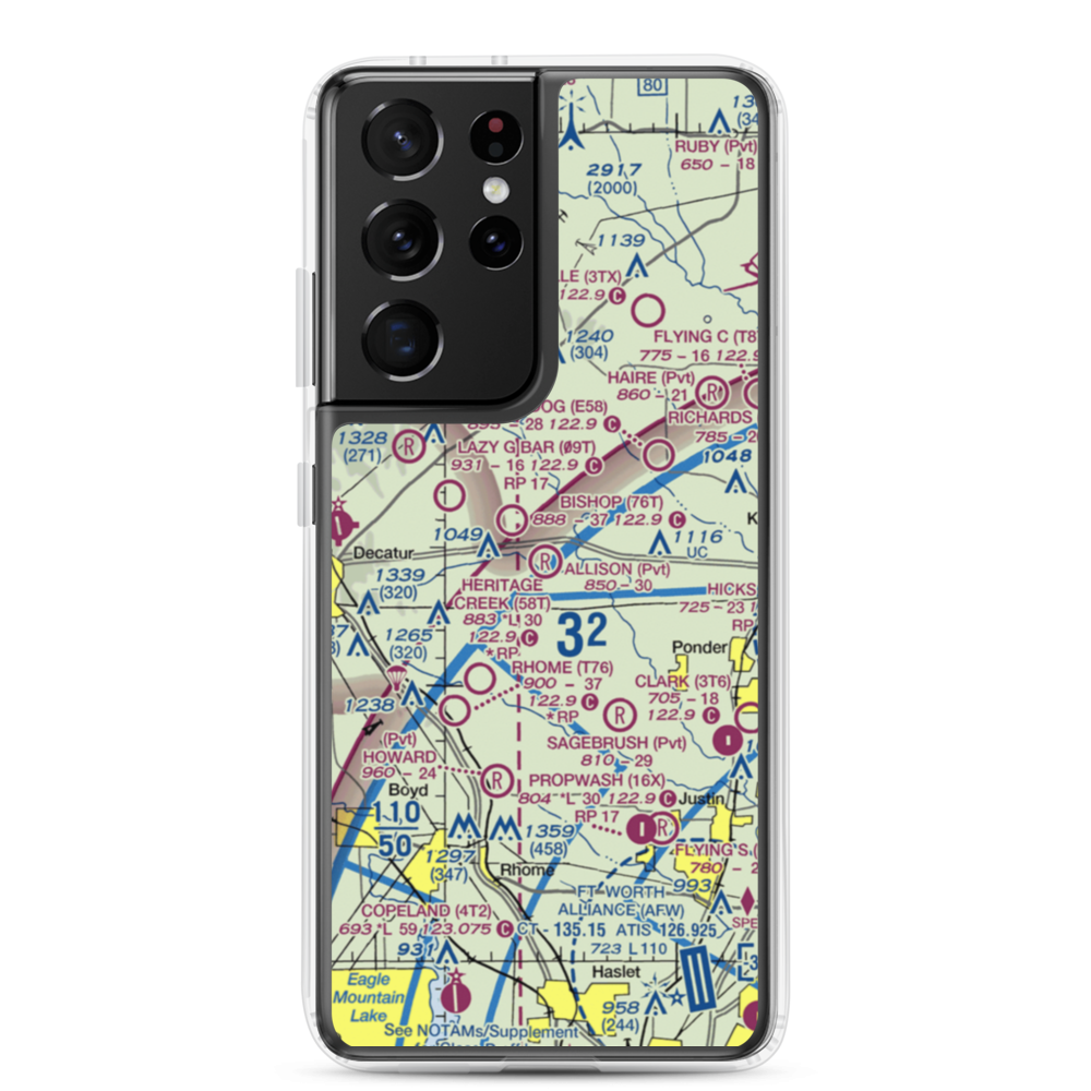 Allison Farm Airport (XA34) VFR Sectional Samsung Case Samsung Galaxy S21 Ultra model shown