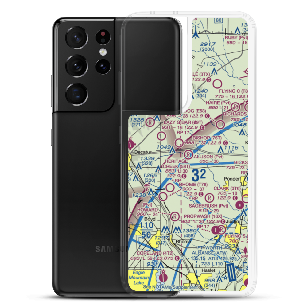 Allison Farm Airport (XA34) VFR Sectional Samsung Case Samsung Galaxy S21 Ultra model shown