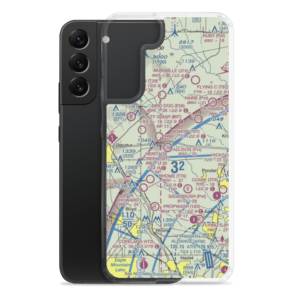 Allison Farm Airport (XA34) VFR Sectional Samsung Case Samsung Galaxy S22 Plus model shown