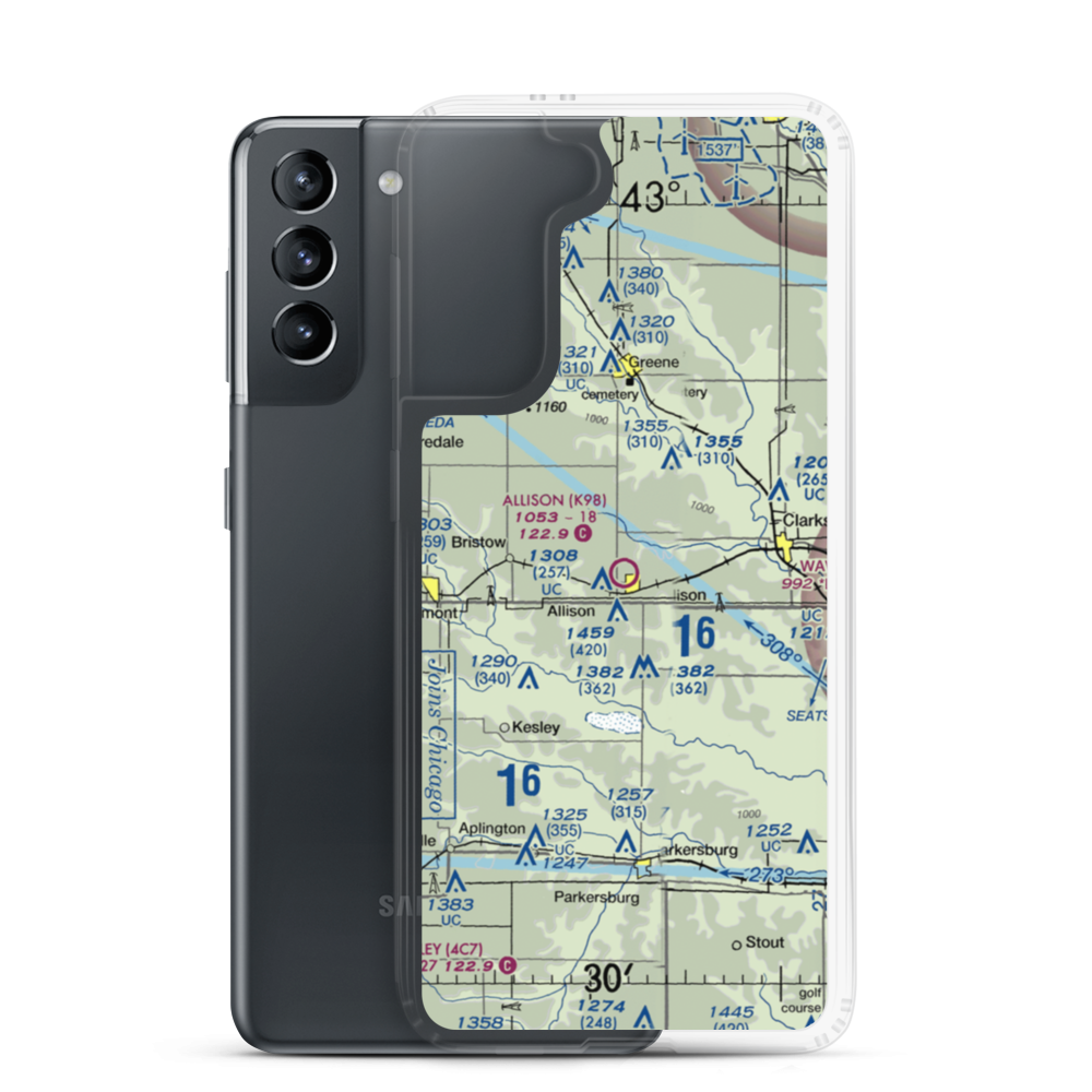 Allison Municipal Airport (K98) VFR Sectional Samsung Case Samsung Galaxy S21 model shown