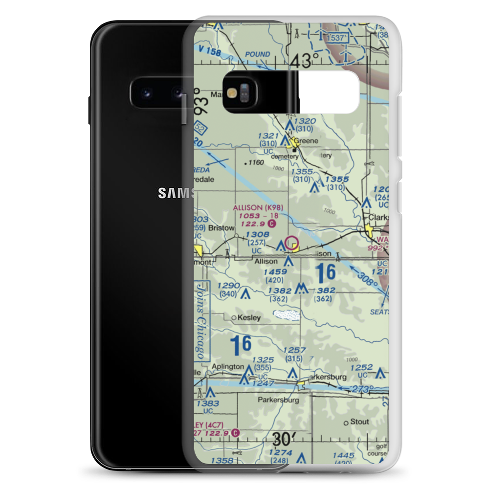 Allison Municipal Airport (K98) VFR Sectional Samsung Case Samsung Galaxy S10+ model shown
