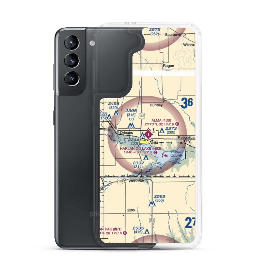 Alma Municipal Airport (4D9) VFR Sectional Samsung Case Samsung Galaxy S21 model shown