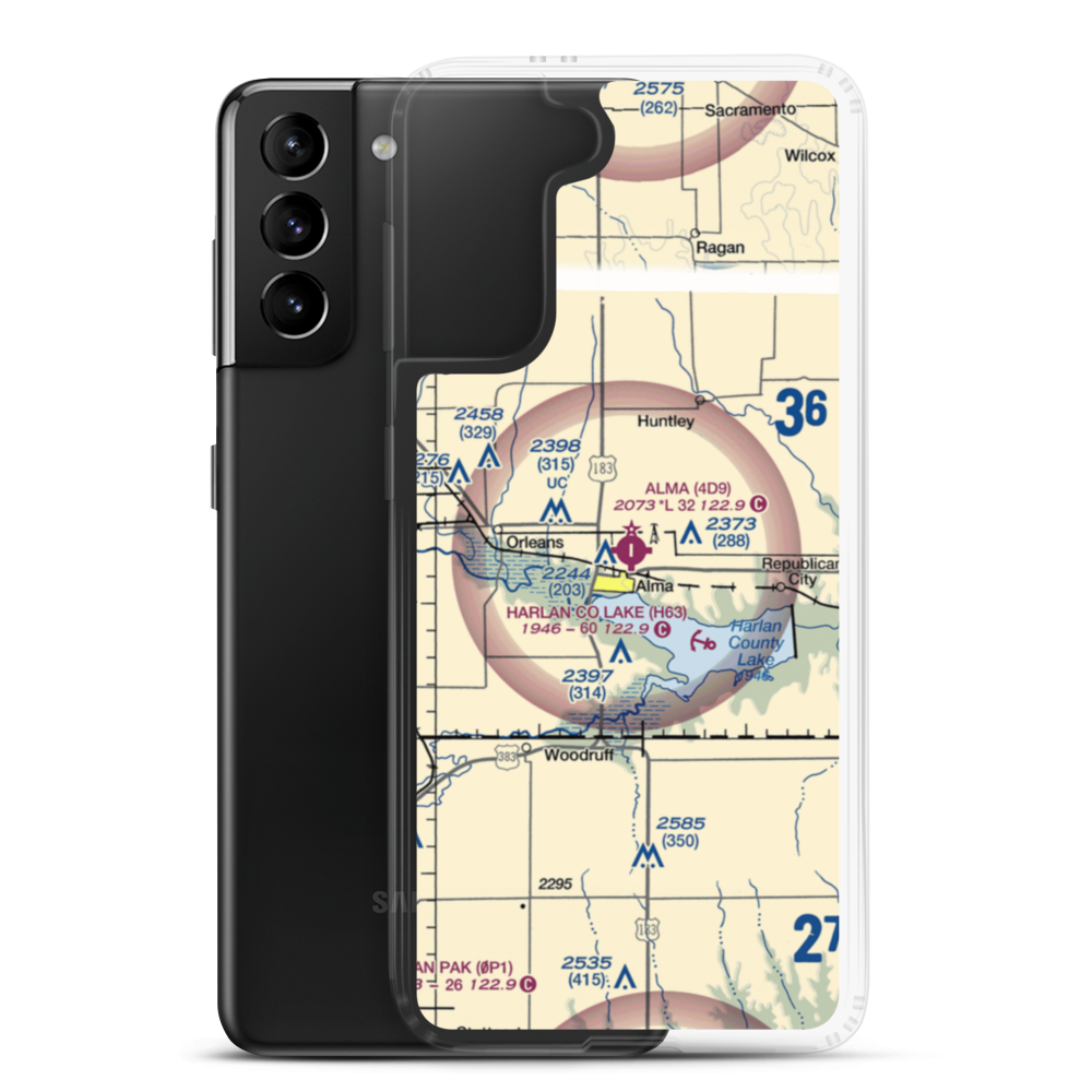 Alma Municipal Airport (4D9) VFR Sectional Samsung Case Samsung Galaxy S21 Plus model shown