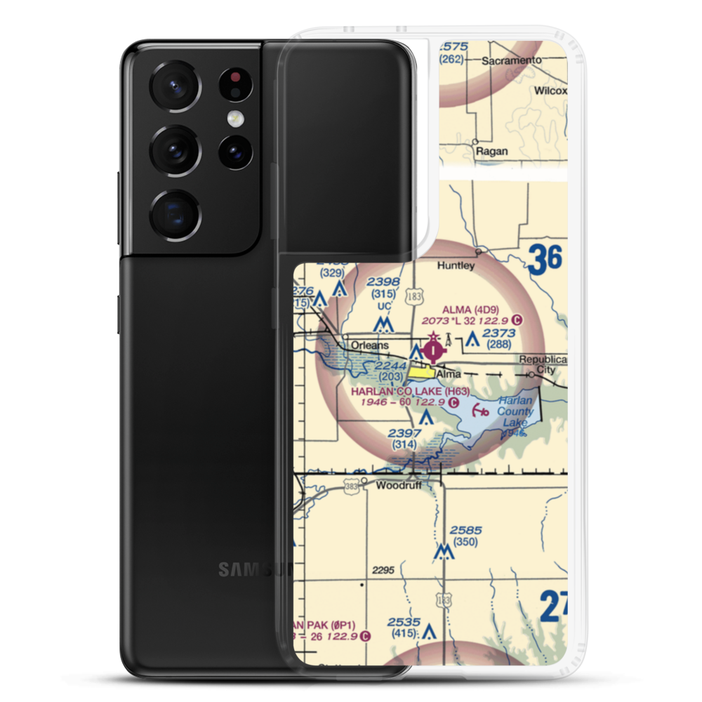 Alma Municipal Airport (4D9) VFR Sectional Samsung Case Samsung Galaxy S21 Ultra model shown