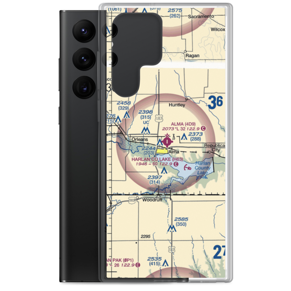 Alma Municipal Airport (4D9) VFR Sectional Samsung Case Samsung Galaxy S22 Ultra model shown