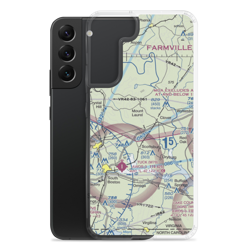 Alpha Hotel Airport (07VA) VFR Sectional Samsung Case Samsung Galaxy S22 Plus model shown