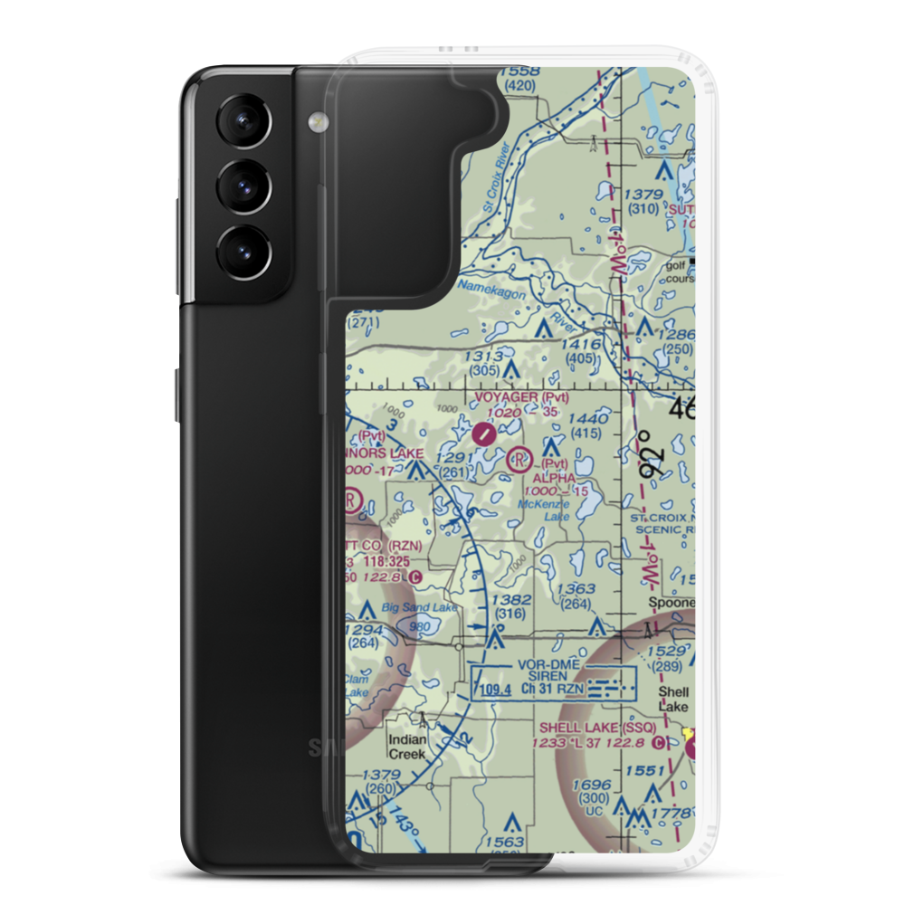 Alpha Hotel Airport (WS81) VFR Sectional Samsung Case Samsung Galaxy S21 Plus model shown