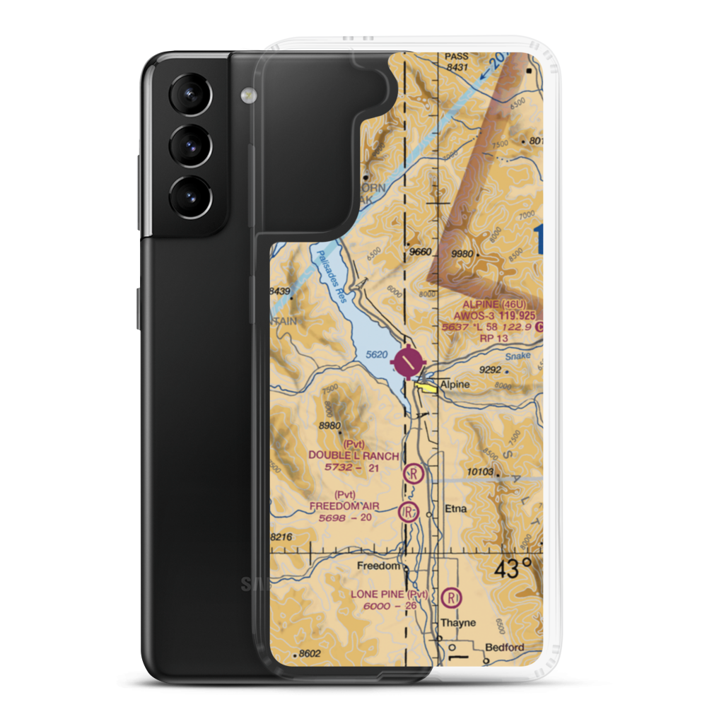 Alpine Airport (46U) VFR Sectional Samsung Case Samsung Galaxy S21 Plus model shown
