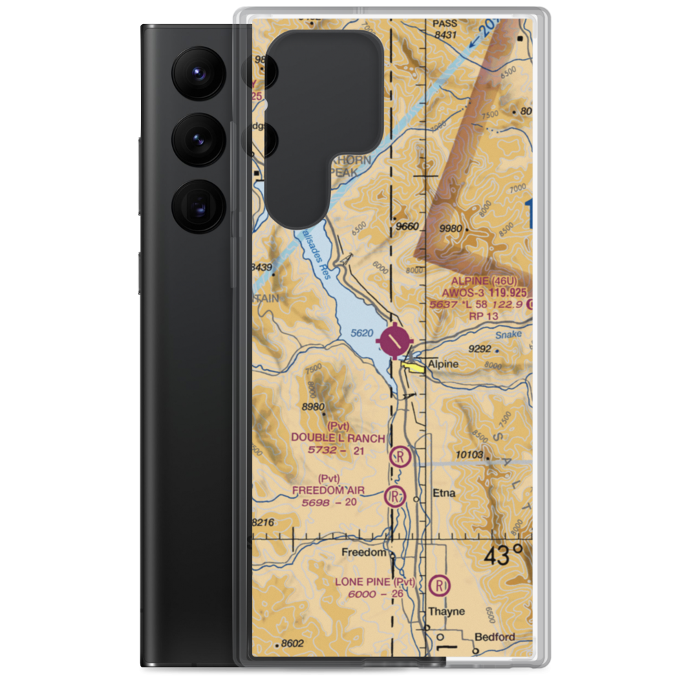 Alpine Airport (46U) VFR Sectional Samsung Case Samsung Galaxy S22 Ultra model shown