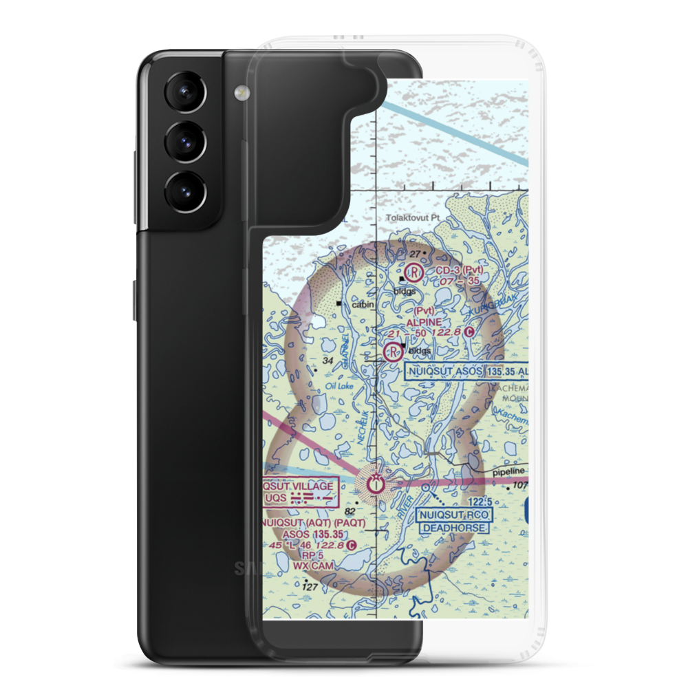 Alpine Airstrip (DQH) VFR Sectional Samsung Case Samsung Galaxy S21 Plus model shown