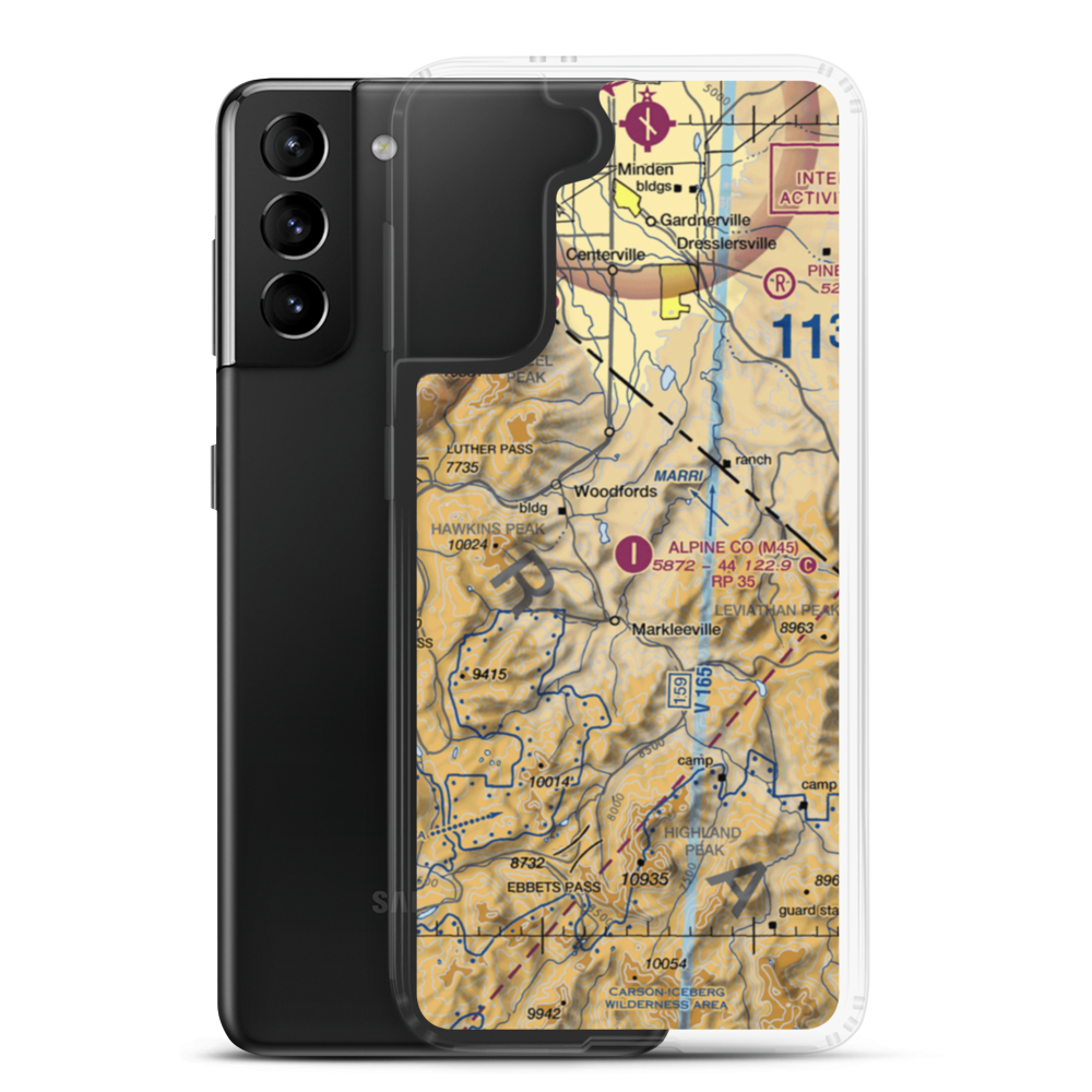 Alpine County Airport (M45) VFR Sectional Samsung Case Samsung Galaxy S21 Plus model shown