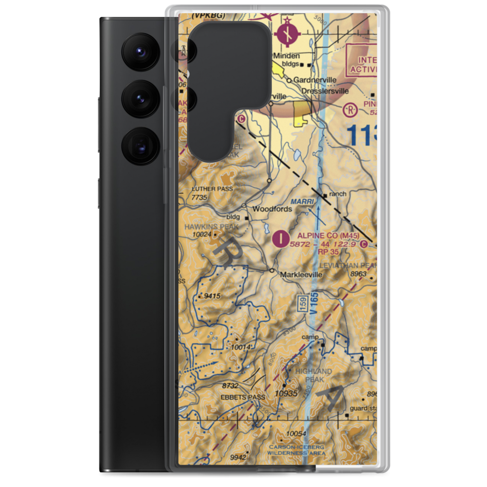 Alpine County Airport (M45) VFR Sectional Samsung Case Samsung Galaxy S22 Ultra model shown
