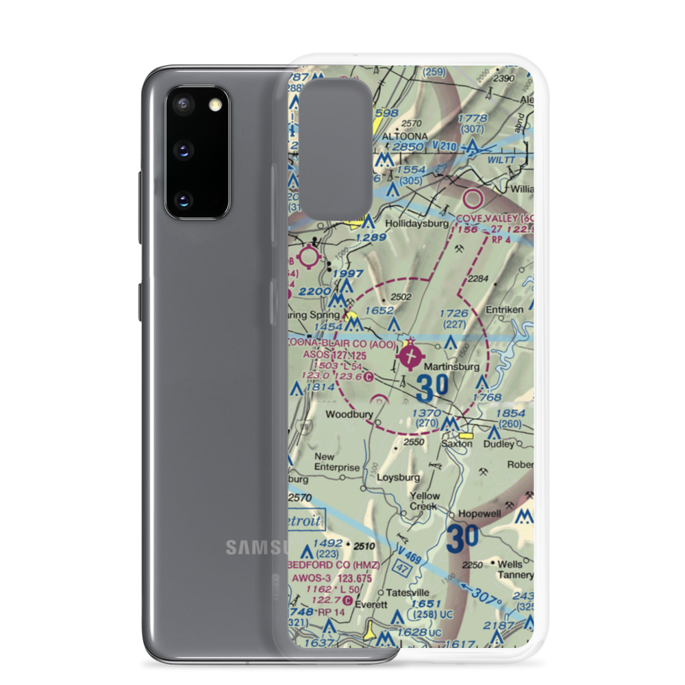 Altoona Blair County Airport (AOO) VFR Sectional Samsung Case Samsung Galaxy S20 model shown