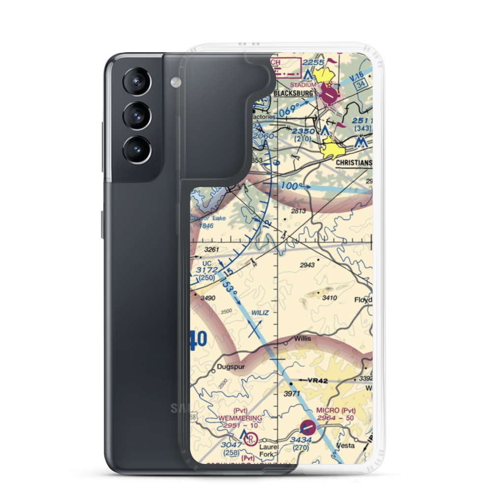 Alum Ridge STOLport (09VA) VFR Sectional Samsung Case Samsung Galaxy S21 model shown