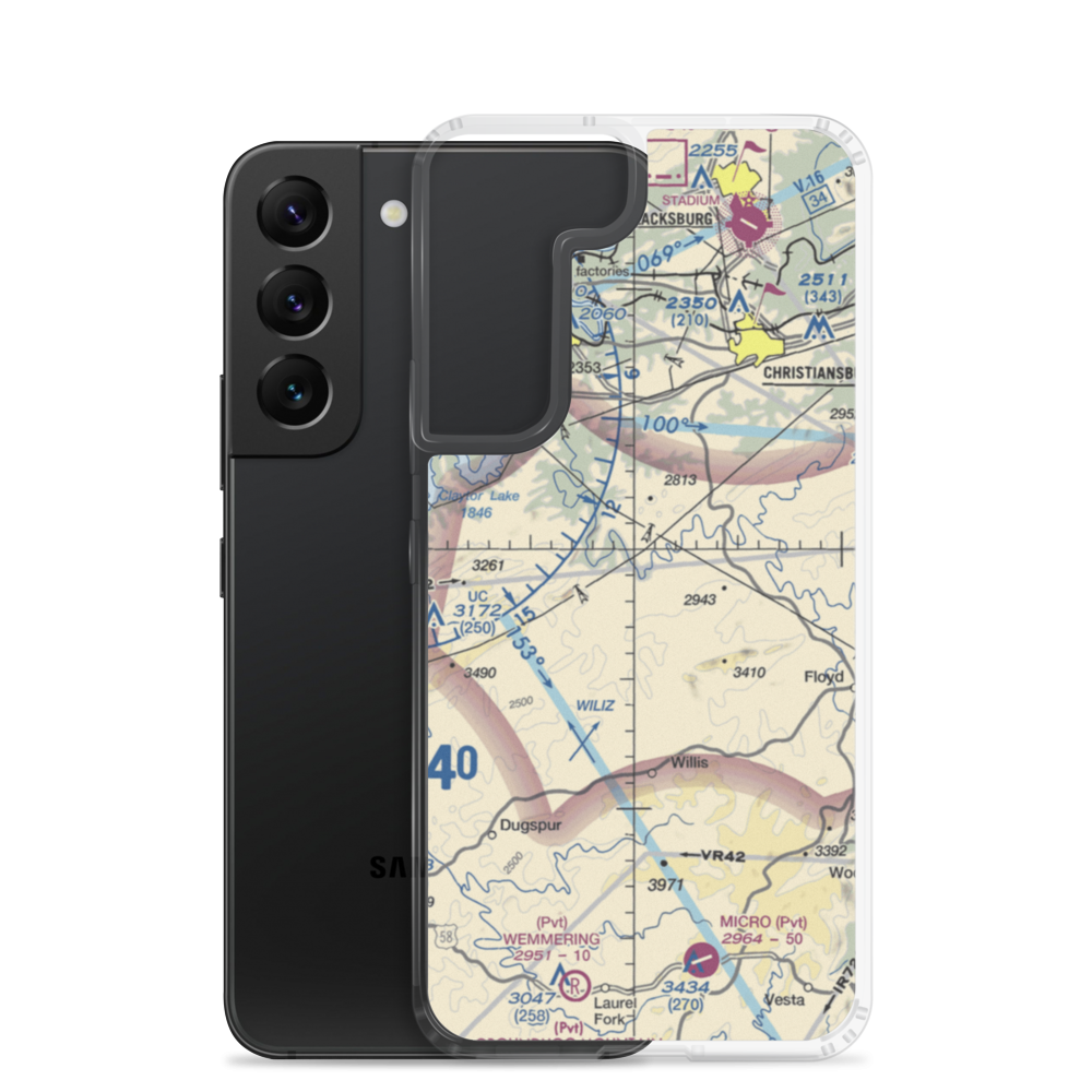 Alum Ridge STOLport (09VA) VFR Sectional Samsung Case Samsung Galaxy S22 model shown