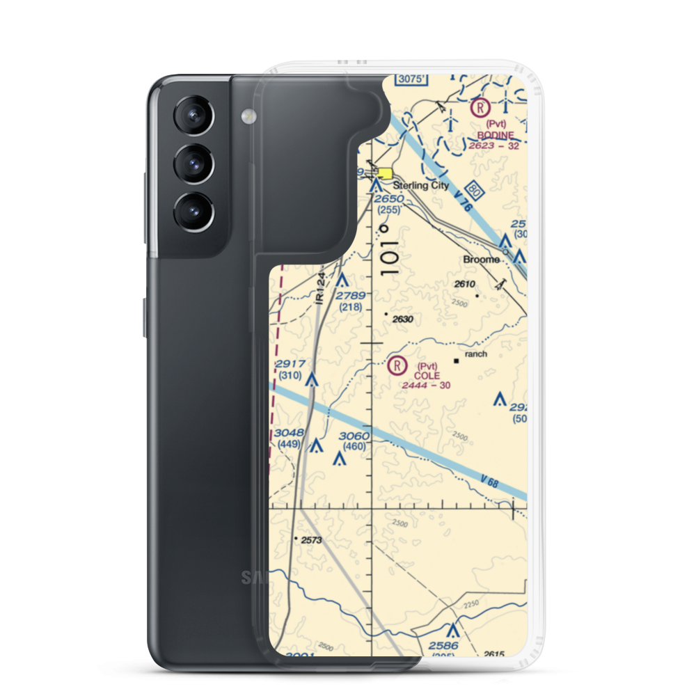 Alvie Cole Ranch Airport (TS95) VFR Sectional Samsung Case Samsung Galaxy S21 model shown