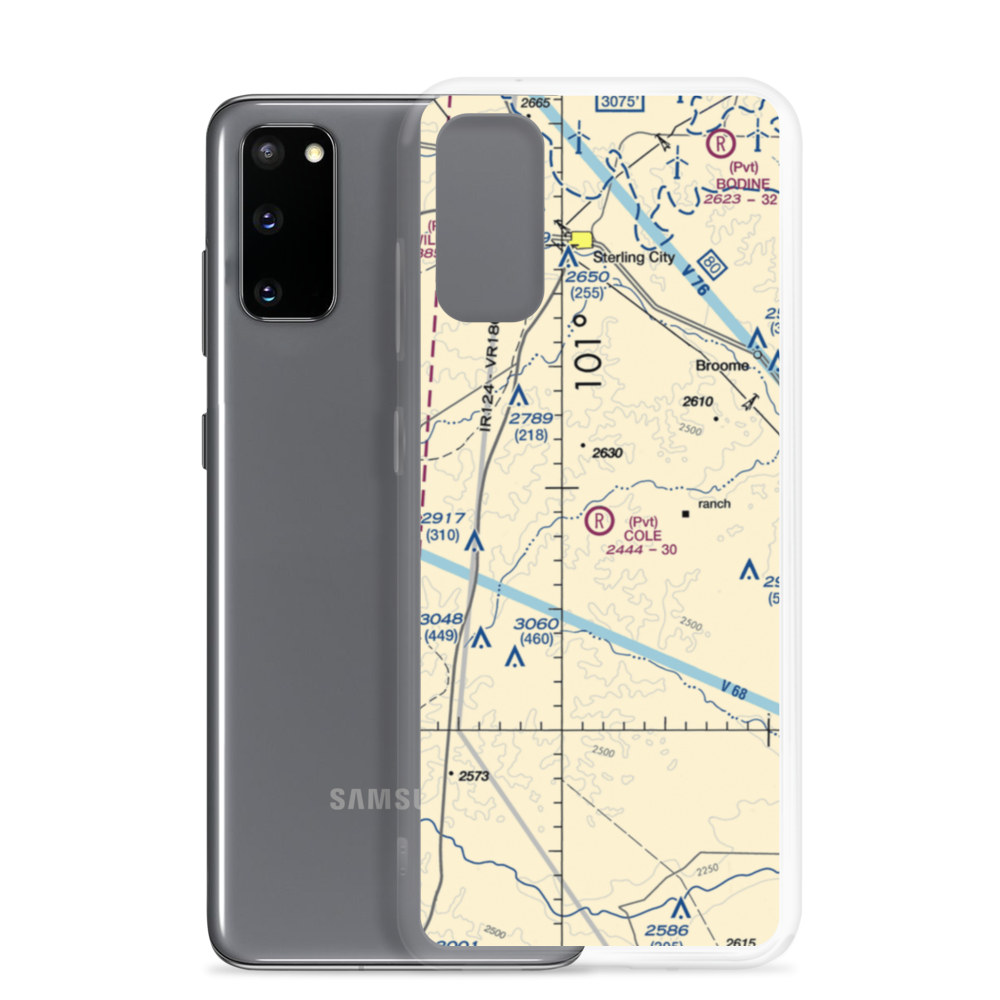 Alvie Cole Ranch Airport (TS95) VFR Sectional Samsung Case Samsung Galaxy S20 model shown