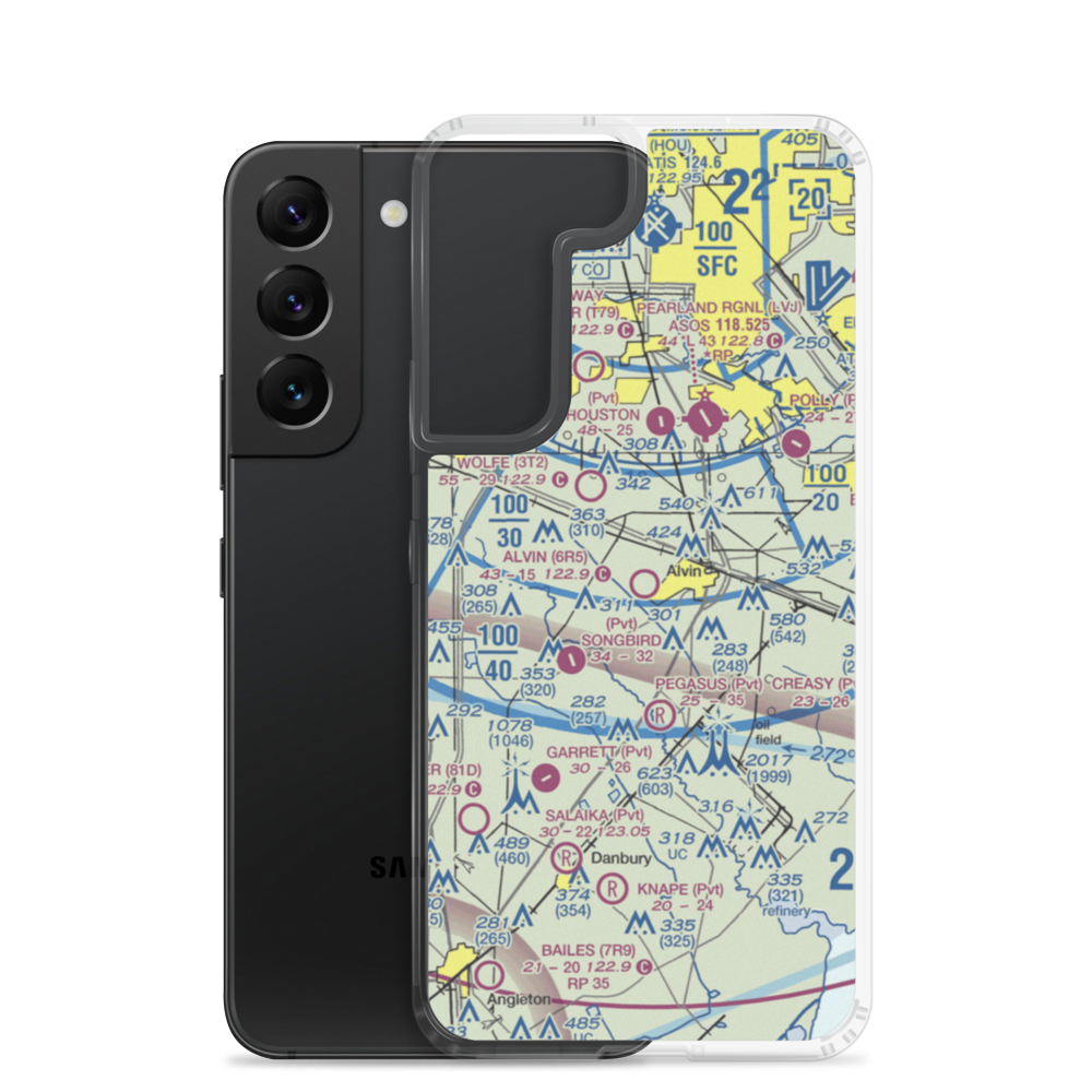Alvin Airpark (6R5) VFR Sectional Samsung Case Samsung Galaxy S22 model shown