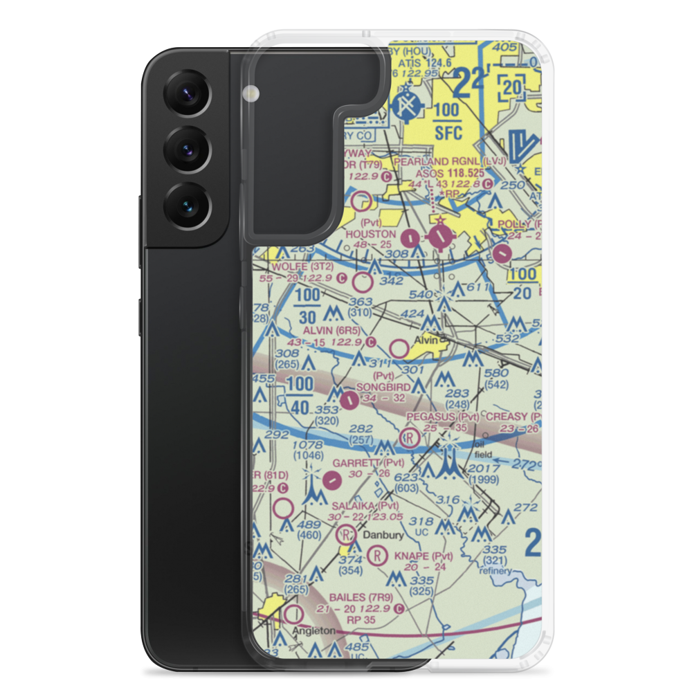 Alvin Airpark (6R5) VFR Sectional Samsung Case Samsung Galaxy S22 Plus model shown