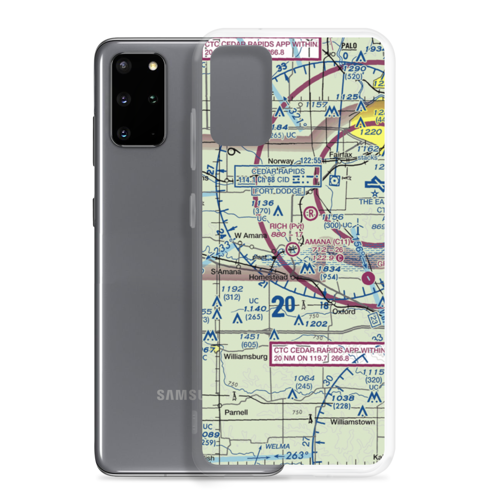 Amana Airport (C11) VFR Sectional Samsung Case Samsung Galaxy S20 Plus model shown