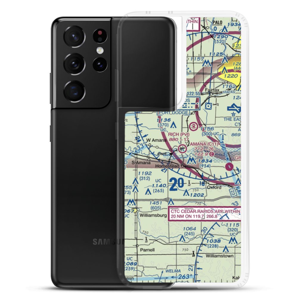 Amana Airport (C11) VFR Sectional Samsung Case Samsung Galaxy S21 Ultra model shown
