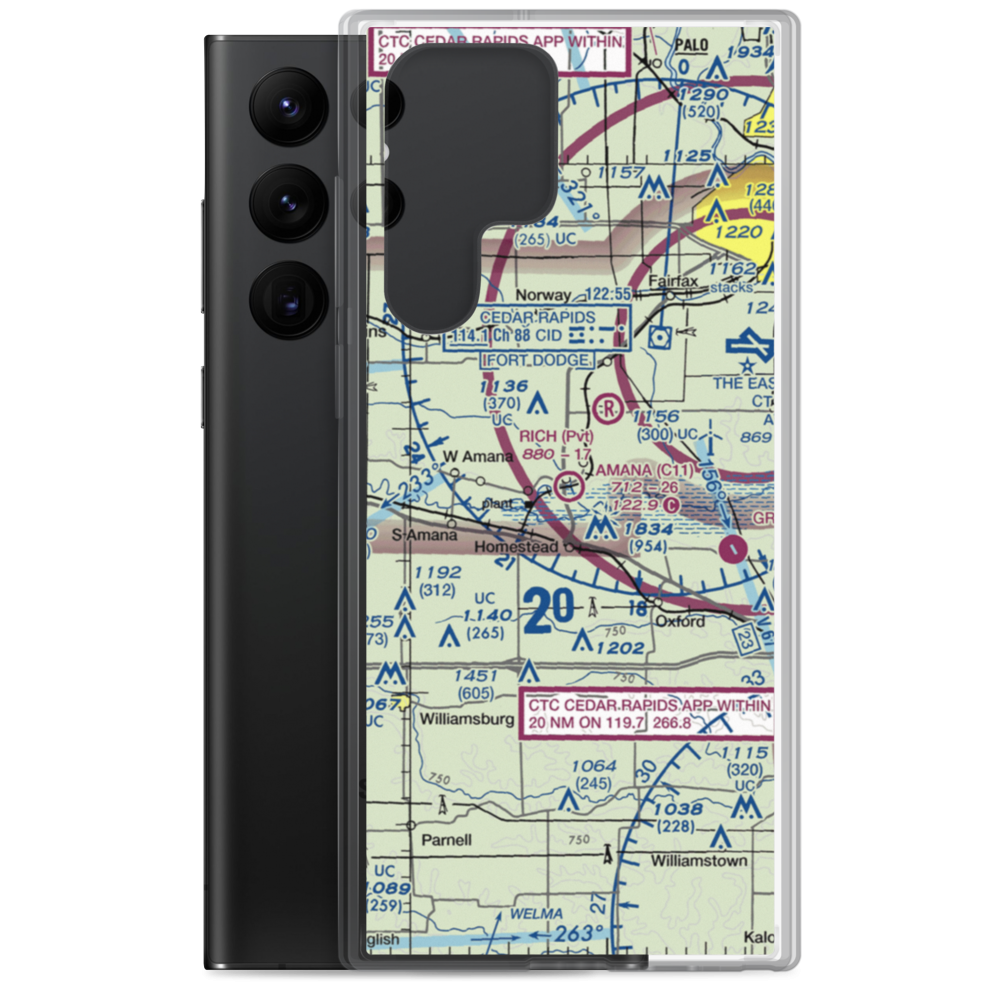 Amana Airport (C11) VFR Sectional Samsung Case Samsung Galaxy S22 Ultra model shown