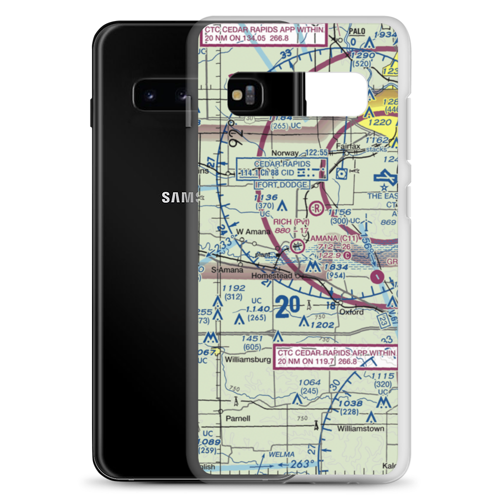 Amana Airport (C11) VFR Sectional Samsung Case Samsung Galaxy S10+ model shown
