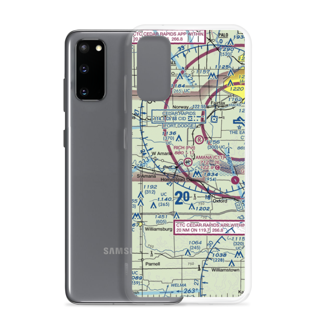 Amana Airport (C11) VFR Sectional Samsung Case Samsung Galaxy S20 model shown