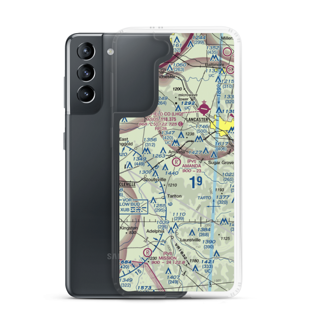 Amanda Airport (OH61) VFR Sectional Samsung Case Samsung Galaxy S21 model shown