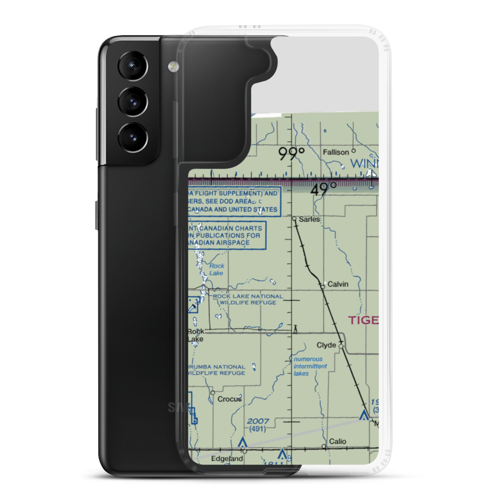 Amble-Tiger North Farms Airport (8ND0) VFR Sectional Samsung Case Samsung Galaxy S21 Plus model shown