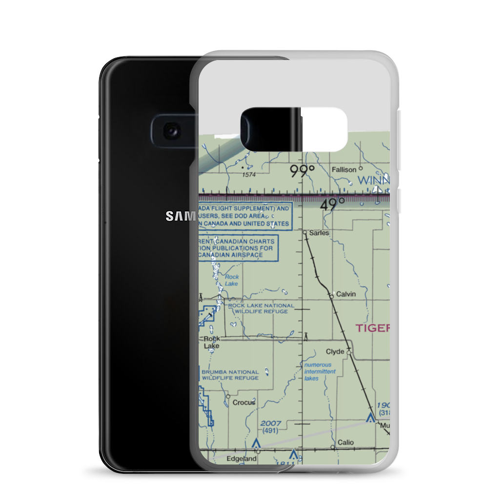 Amble-Tiger North Farms Airport (8ND0) VFR Sectional Samsung Case Samsung Galaxy S10e model shown