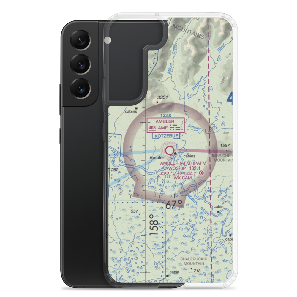 Ambler Airport (AFM) VFR Sectional Samsung Case Samsung Galaxy S22 Plus model shown