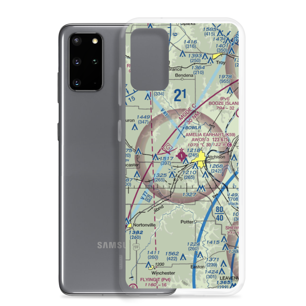 Amelia Earhart Airport (K59) VFR Sectional Samsung Case Samsung Galaxy S20 Plus model shown