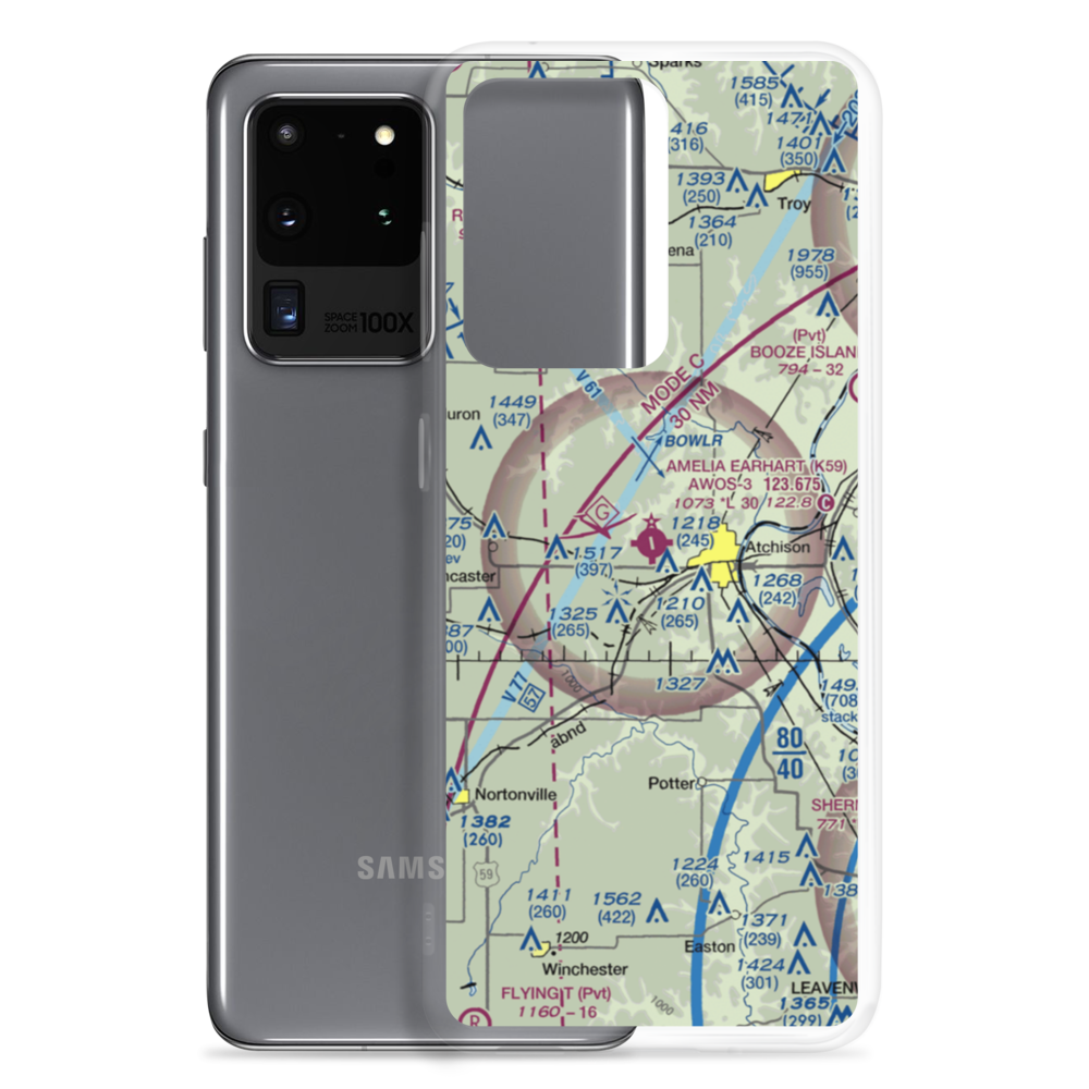 Amelia Earhart Airport (K59) VFR Sectional Samsung Case Samsung Galaxy S20 Ultra model shown