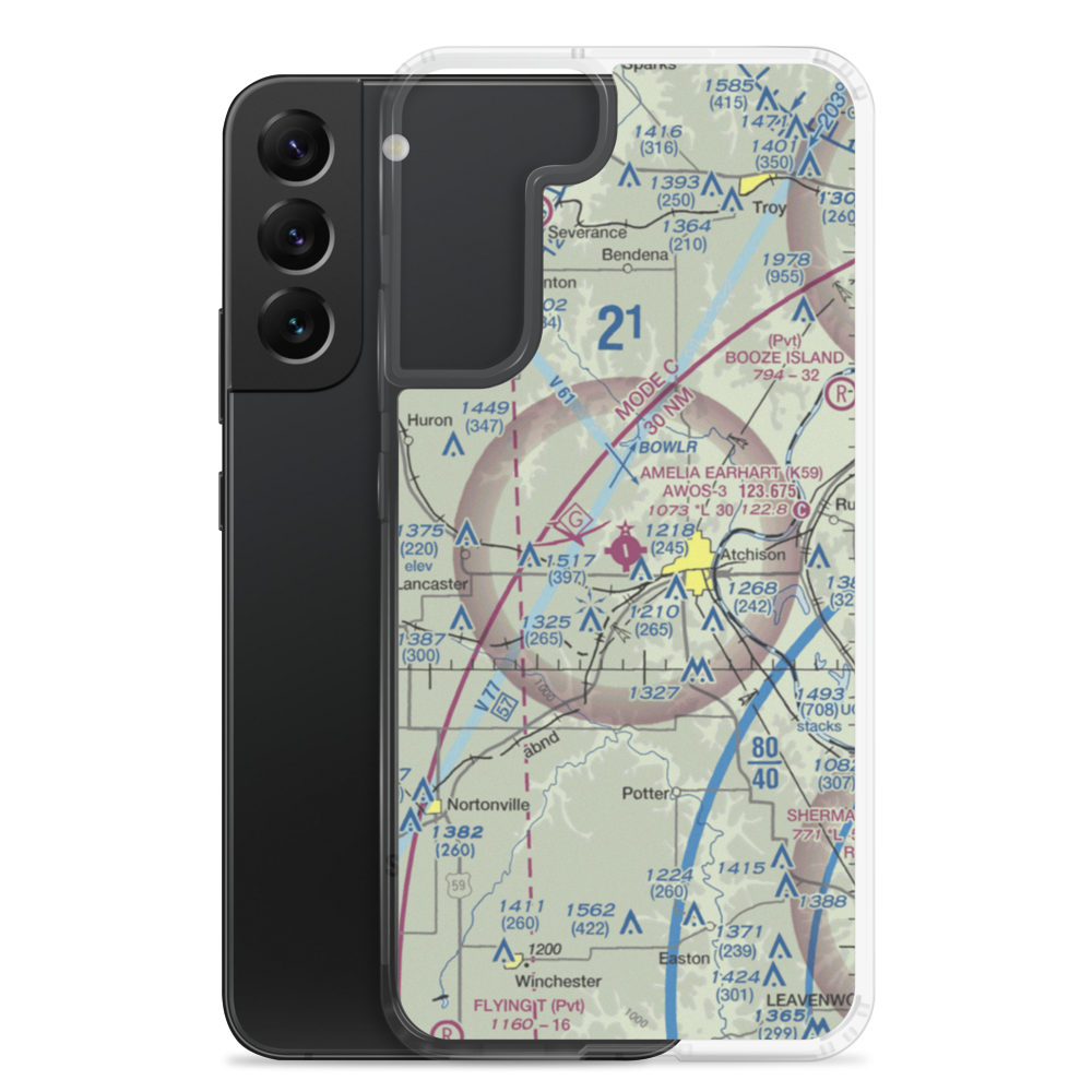 Amelia Earhart Airport (K59) VFR Sectional Samsung Case Samsung Galaxy S22 Plus model shown