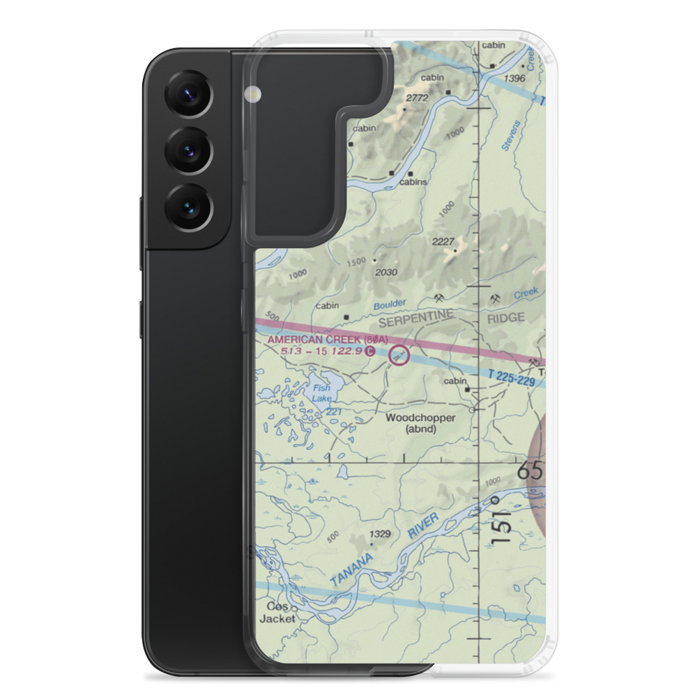American Creek Airport (80A) VFR Sectional Samsung Case Samsung Galaxy S22 Plus model shown