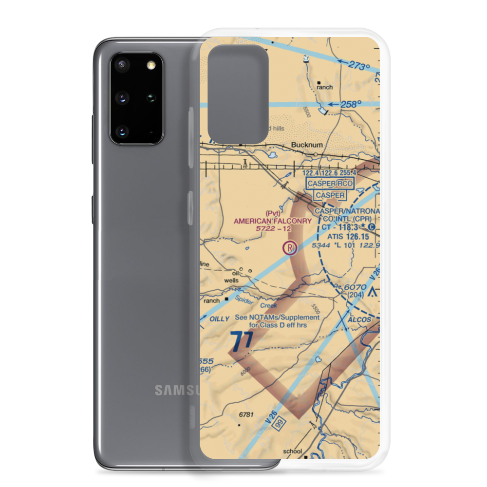 American Falconry Airport (45WY) VFR Sectional Samsung Case Samsung Galaxy S20 Plus model shown