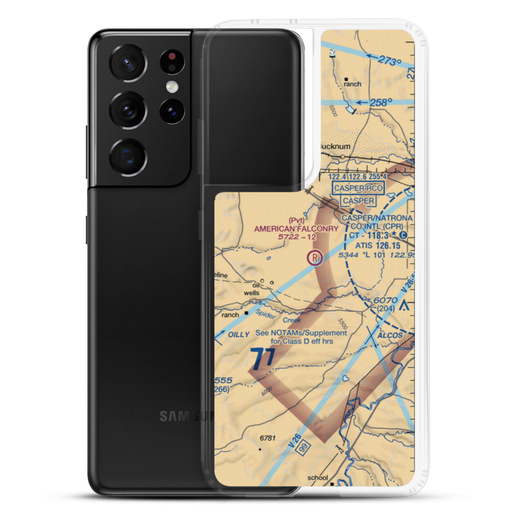 American Falconry Airport (45WY) VFR Sectional Samsung Case Samsung Galaxy S21 Ultra model shown