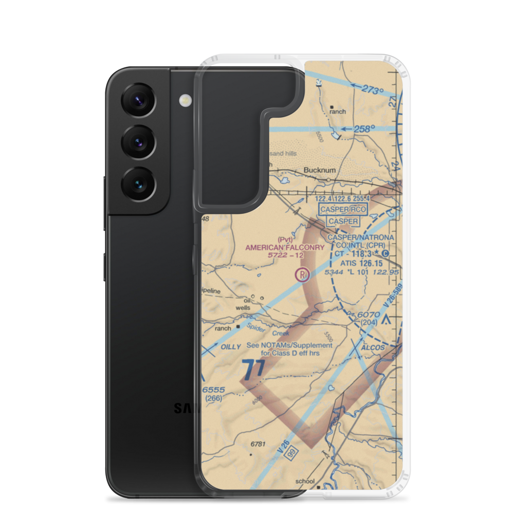 American Falconry Airport (45WY) VFR Sectional Samsung Case Samsung Galaxy S22 model shown
