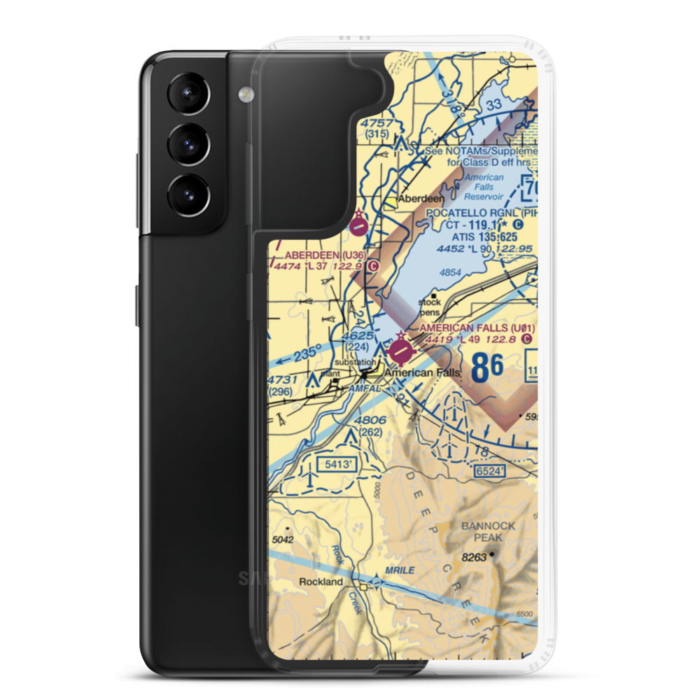 American Falls Airport (U01) VFR Sectional Samsung Case Samsung Galaxy S21 Plus model shown