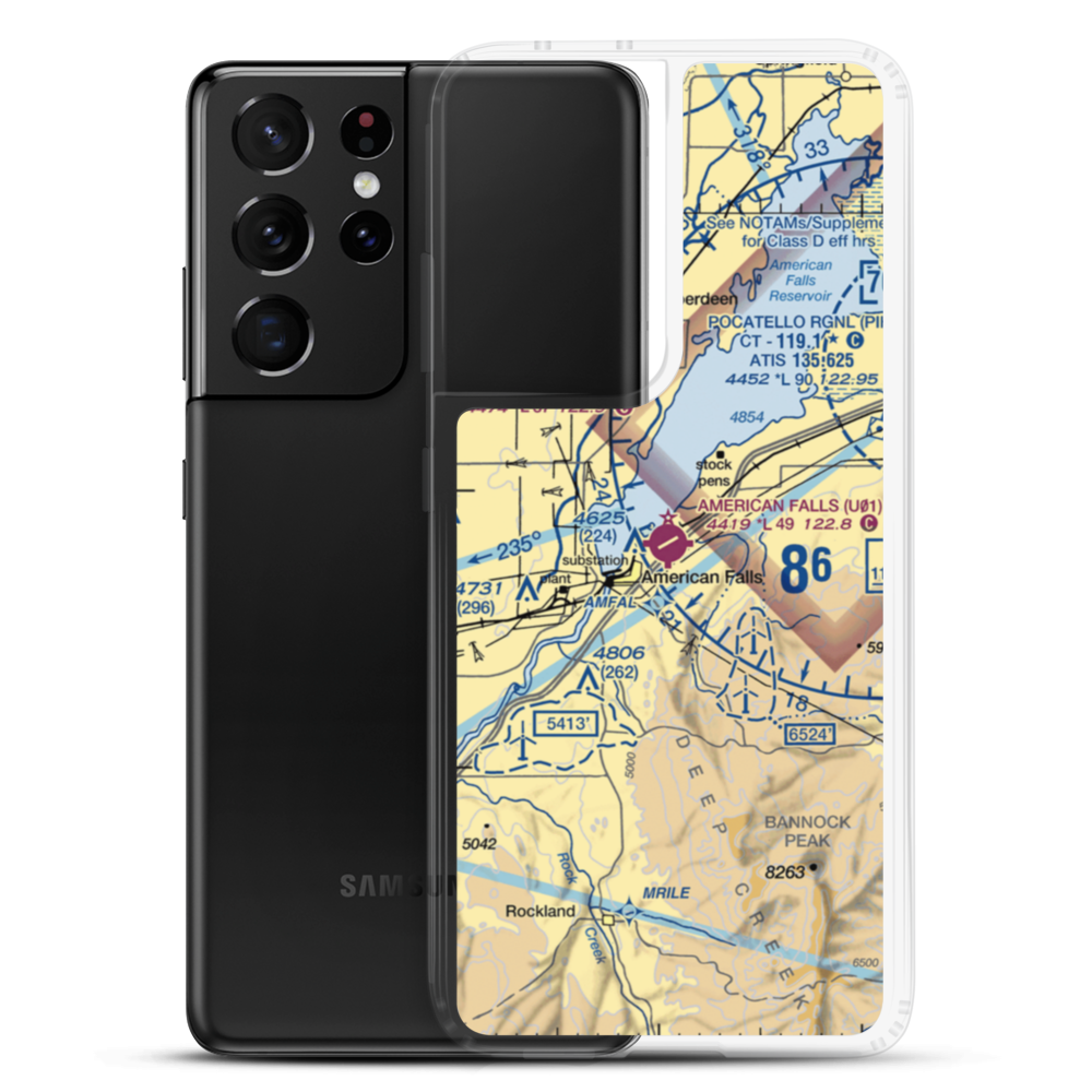 American Falls Airport (U01) VFR Sectional Samsung Case Samsung Galaxy S21 Ultra model shown