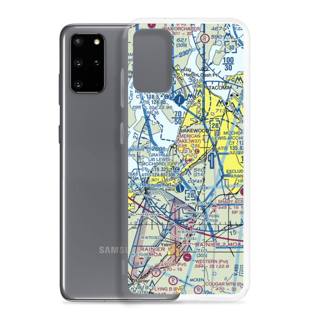 American Lake Seaplane Base (W37) VFR Sectional Samsung Case Samsung Galaxy S20 Plus model shown