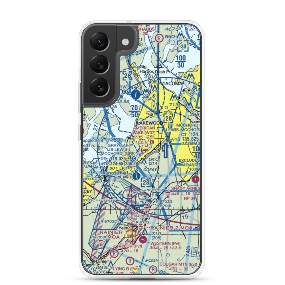 American Lake Seaplane Base (W37) VFR Sectional Samsung Case Samsung Galaxy S22 Plus model shown