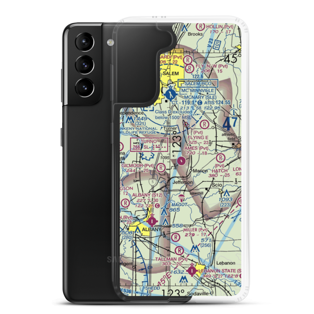 Ames Airport (21OG) VFR Sectional Samsung Case Samsung Galaxy S21 Plus model shown