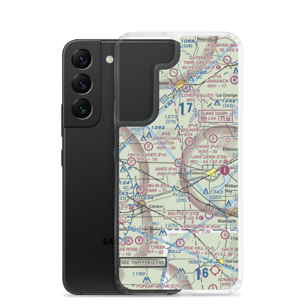 Ames Private Airport (05WI) VFR Sectional Samsung Case Samsung Galaxy S22 model shown