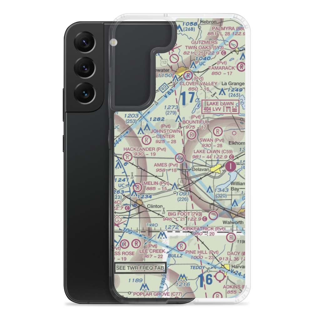 Ames Private Airport (05WI) VFR Sectional Samsung Case Samsung Galaxy S22 Plus model shown
