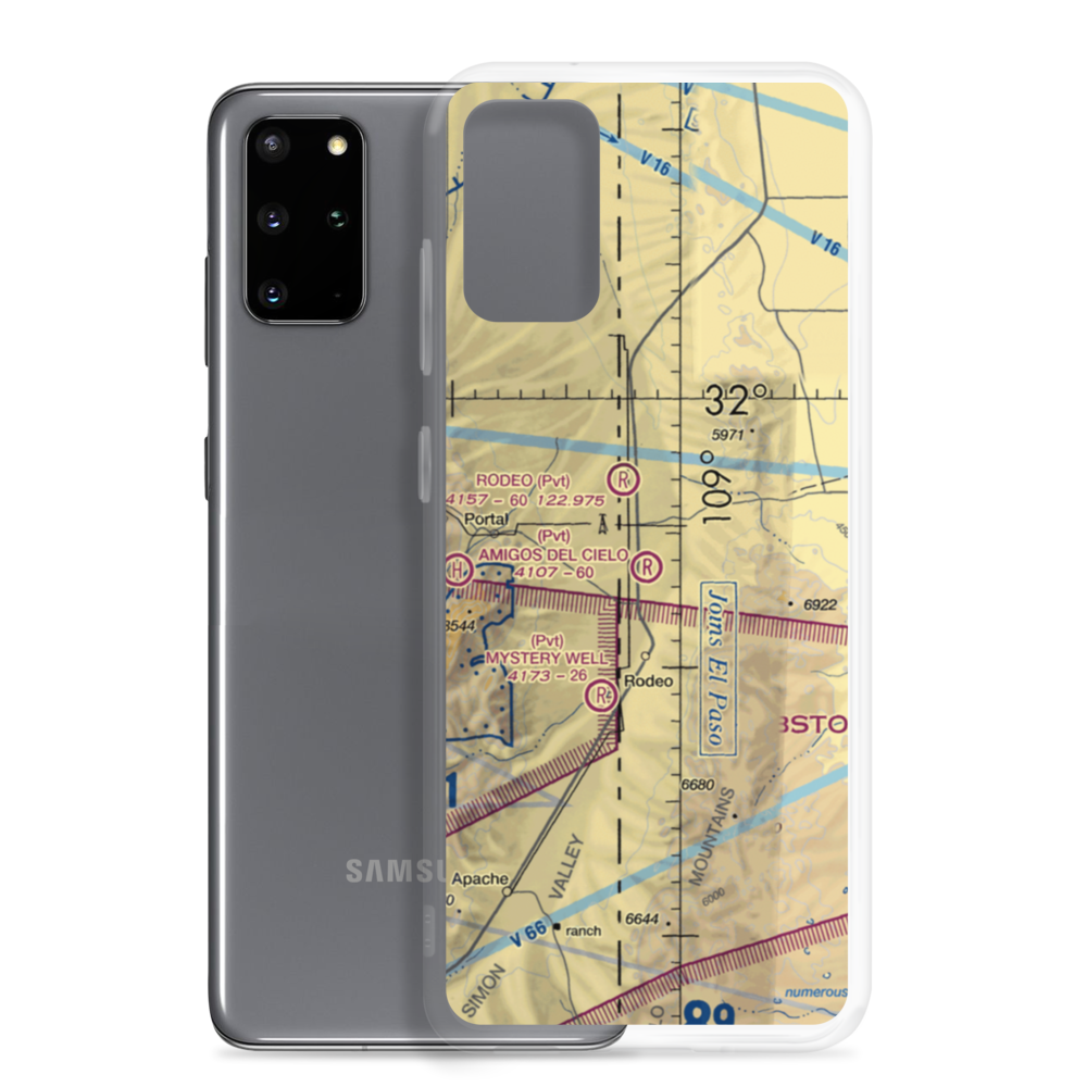 Amigos Del Cielo Airport (NM90) VFR Sectional Samsung Case Samsung Galaxy S20 Plus model shown